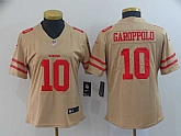 Women Nike 49ers 10 Jimmy Garoppolo Gold Inverted Legend Limited Jersey,baseball caps,new era cap wholesale,wholesale hats